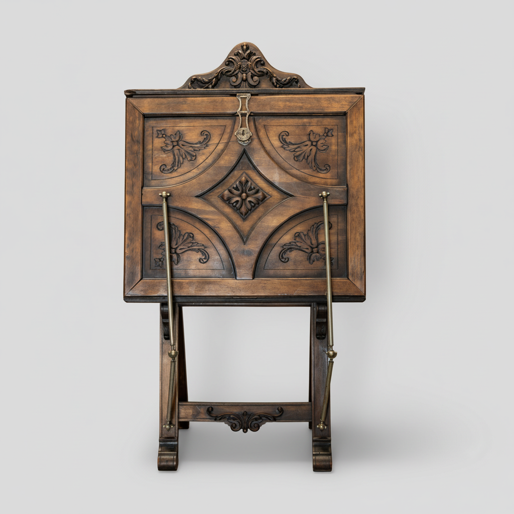 Antique Folding Lithograph Presentation Table