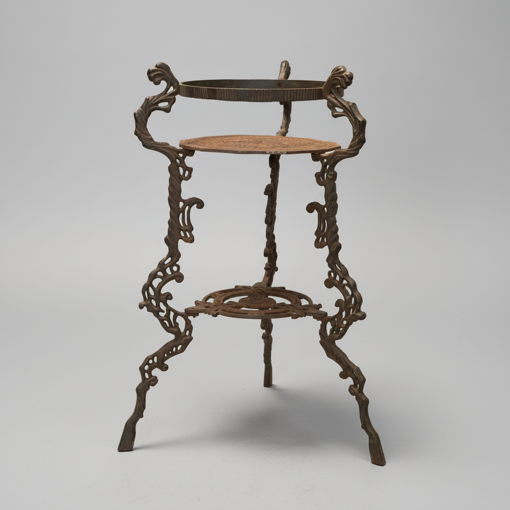 19th Century Cast Iron Tripod Plant Stand