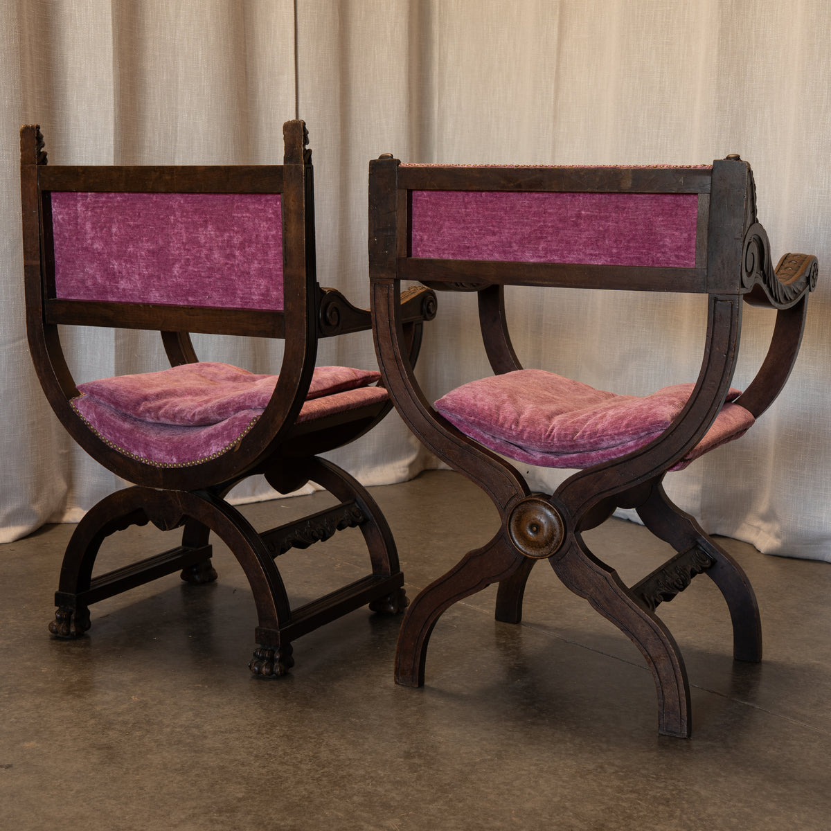 Circa 1850 Napoleon III Dagobert Armchairs, Pair