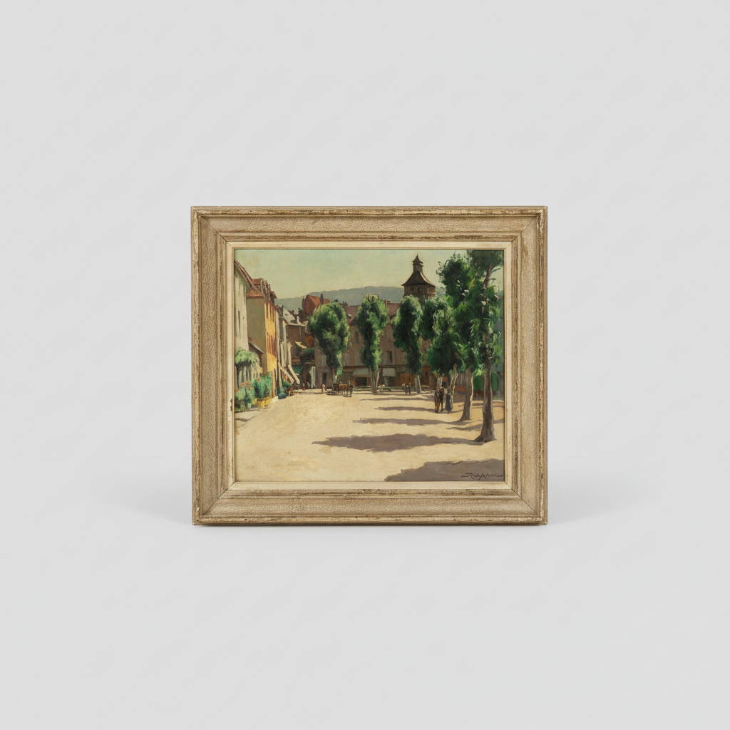 René Aubert Signed French Oil Painting on Canvas