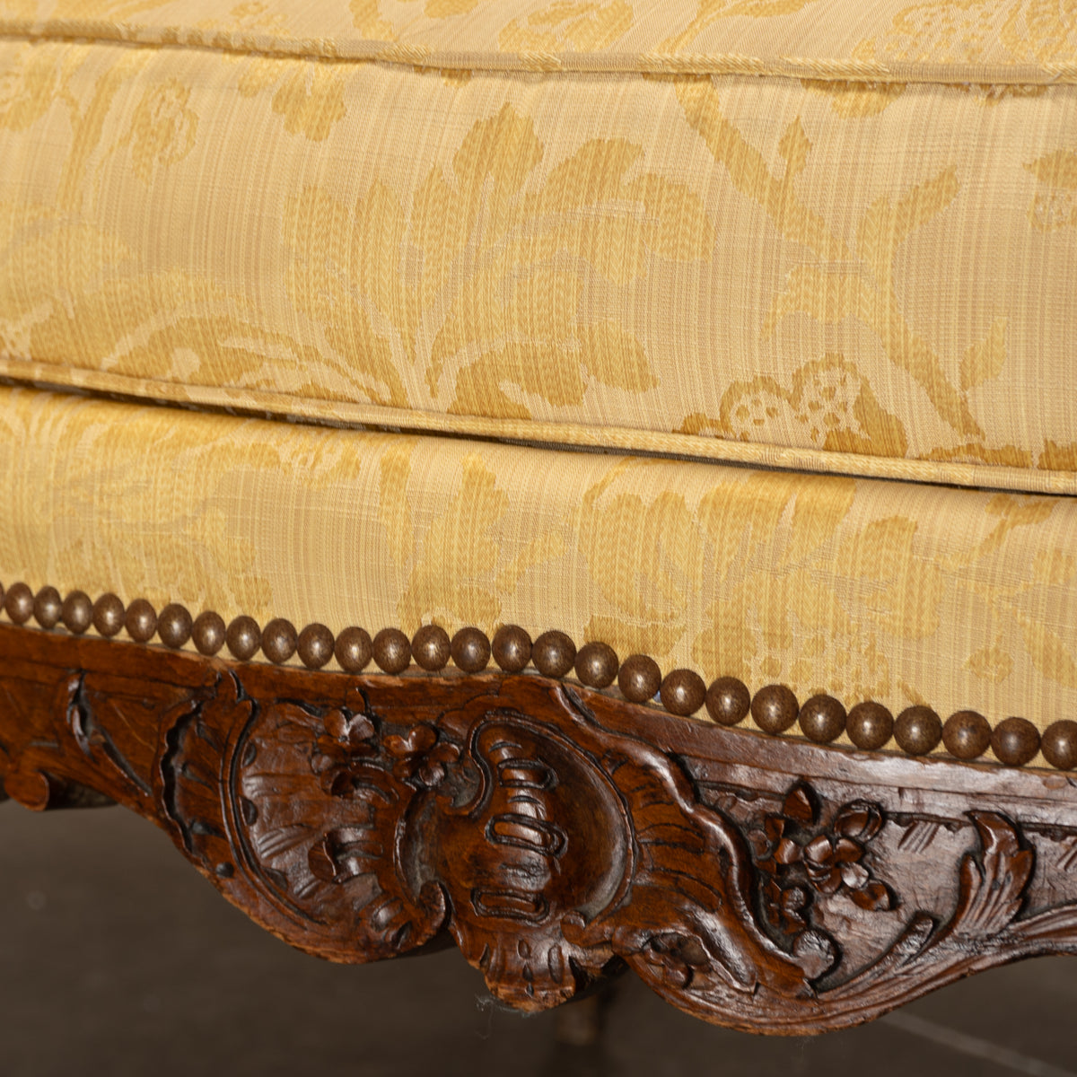 Circa 1800 Antique Regency Three-Seat Sofa in Silk Brocade