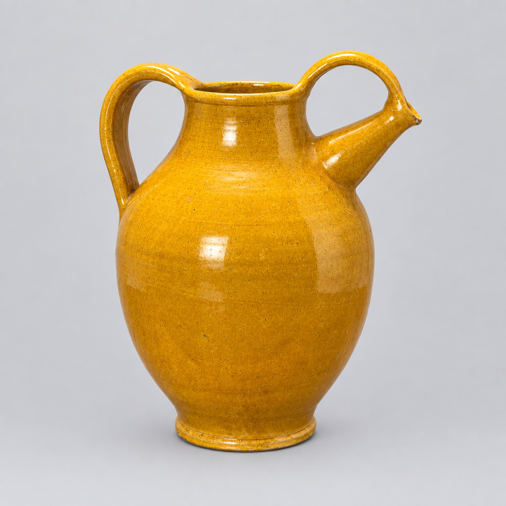 Antique Yellow Glazed Two-Handled Water Jar