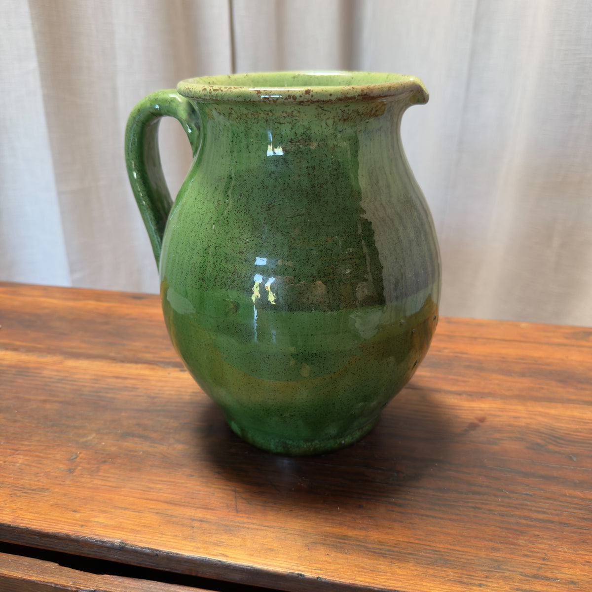 Antique Green Glazed Terracotta Water Jar