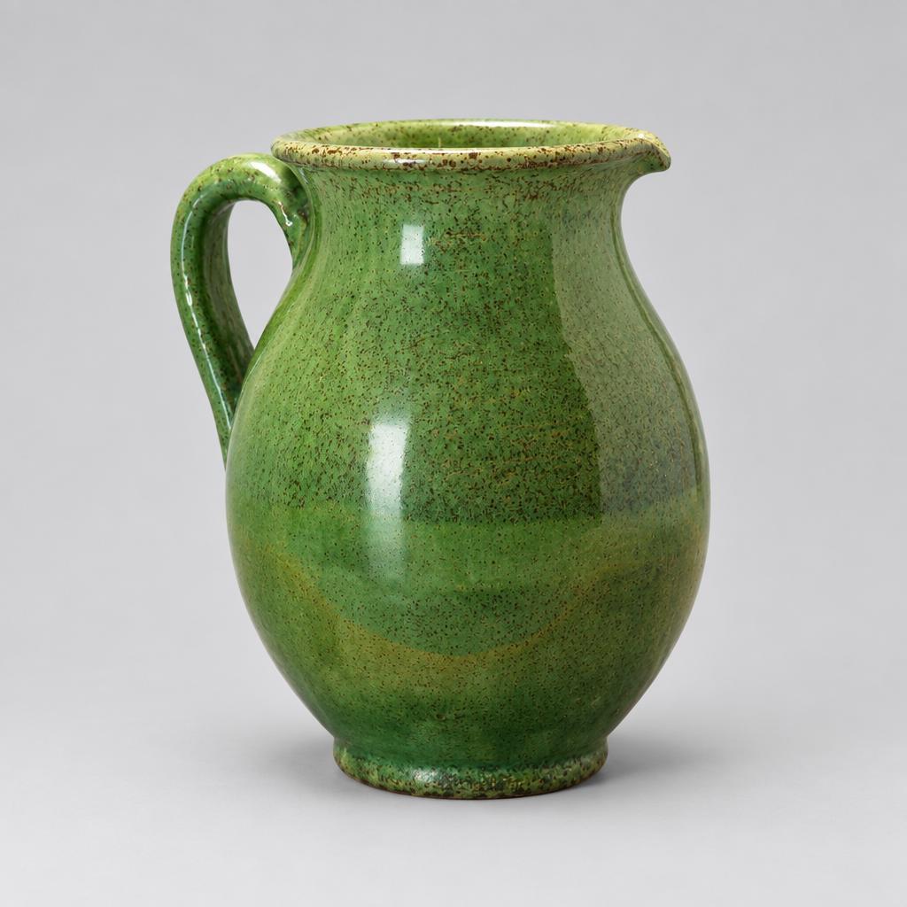 Antique Green Glazed Terracotta Water Jar