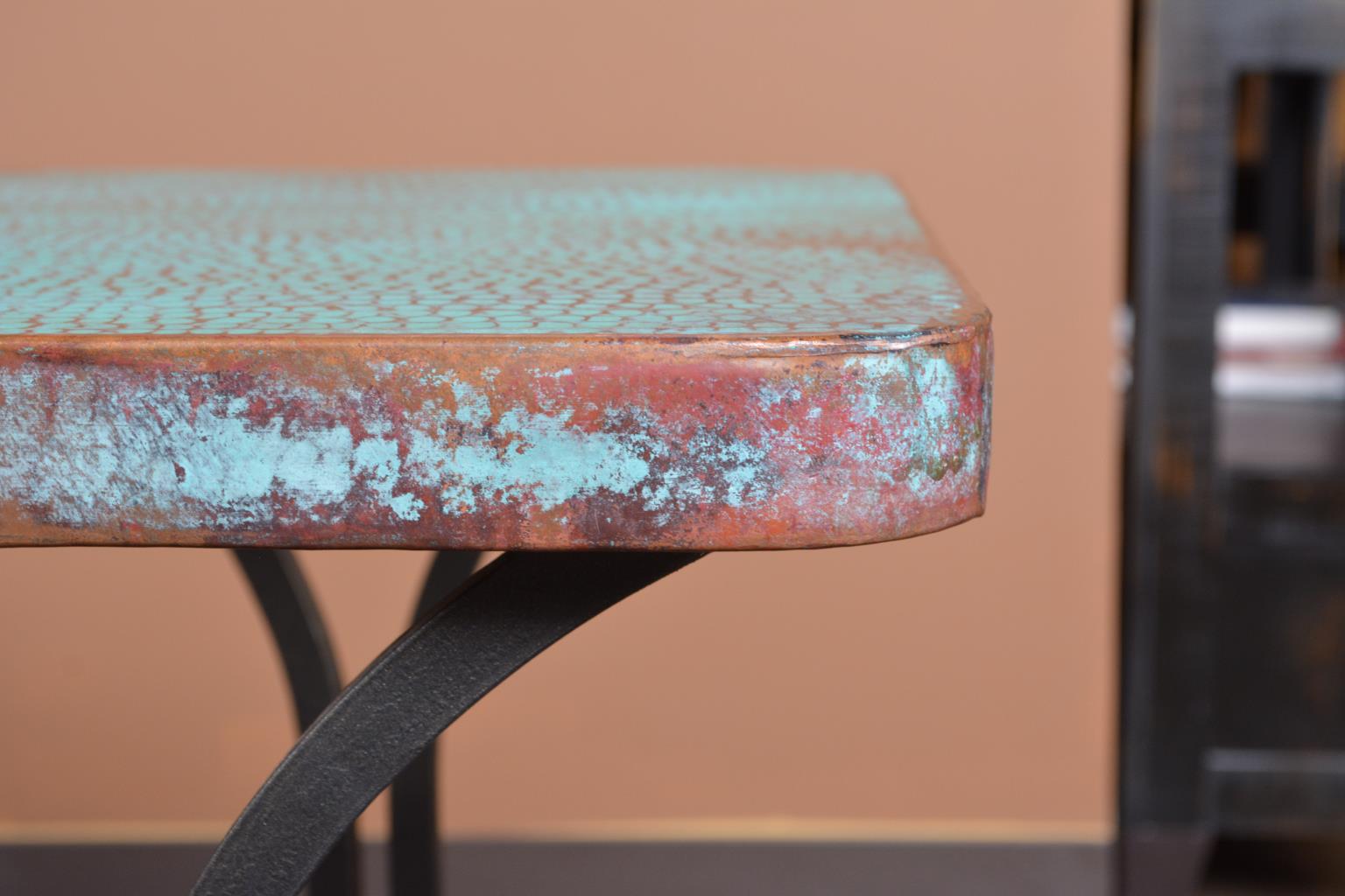 Side Table San Miguel Copper Top Turquoise