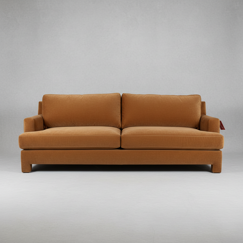 Brown sofa on a gray background