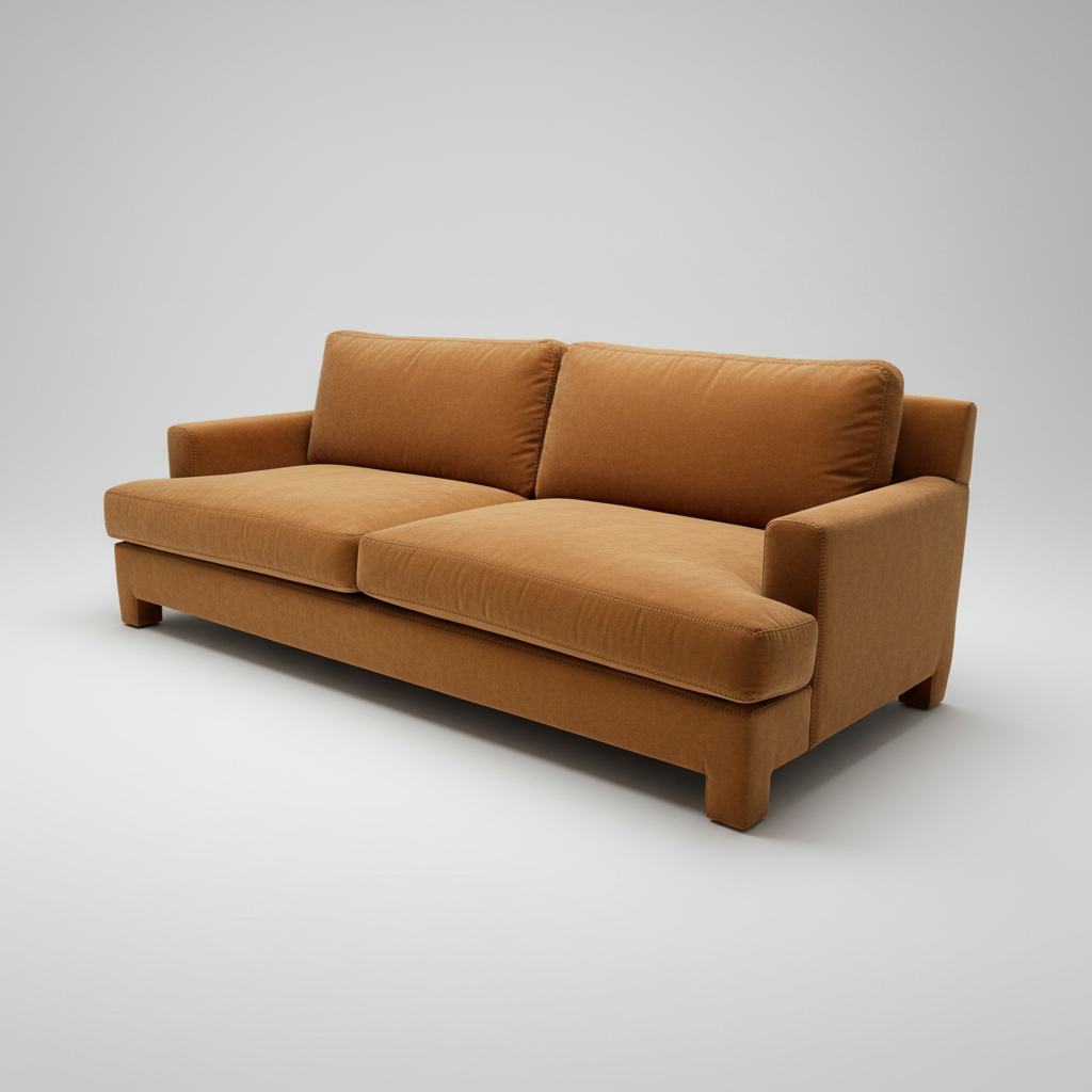Brown sofa on a white background