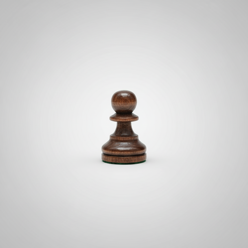 Wooden chess piece on a white background